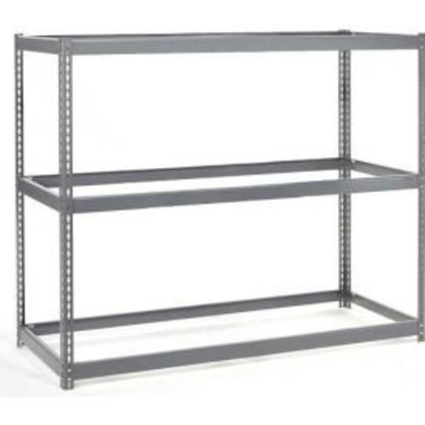 Global Equipment Wide Span Rack 48Wx24Dx84H, 3 Shelves No Deck 1200 Lb Cap. Per Level, Gray 716274